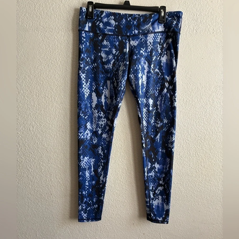 Alo Yoga Blue Snake Patterned Leggings M